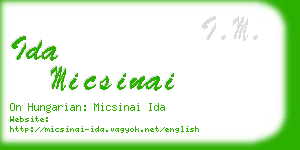 ida micsinai business card
